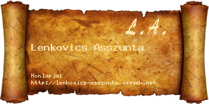 Lenkovics Asszunta névjegykártya
